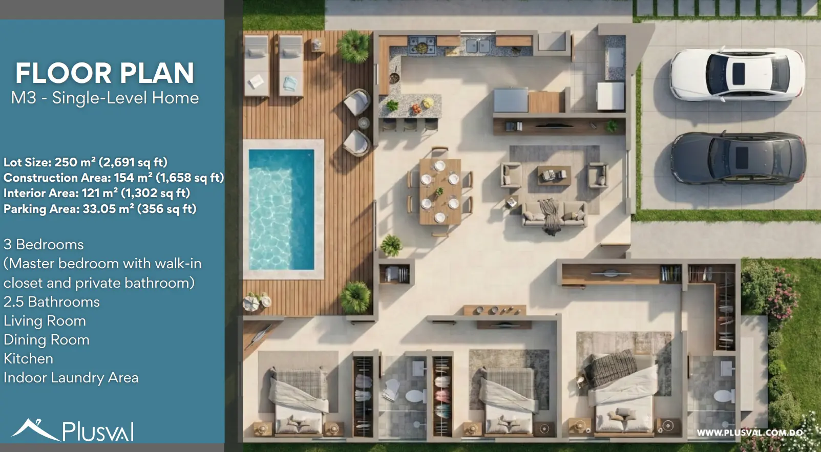 Confort y Elegancia | Casa de 1 Nivel de 3 Habitaciones. M3 Las Cayas at Vista Cana 508255