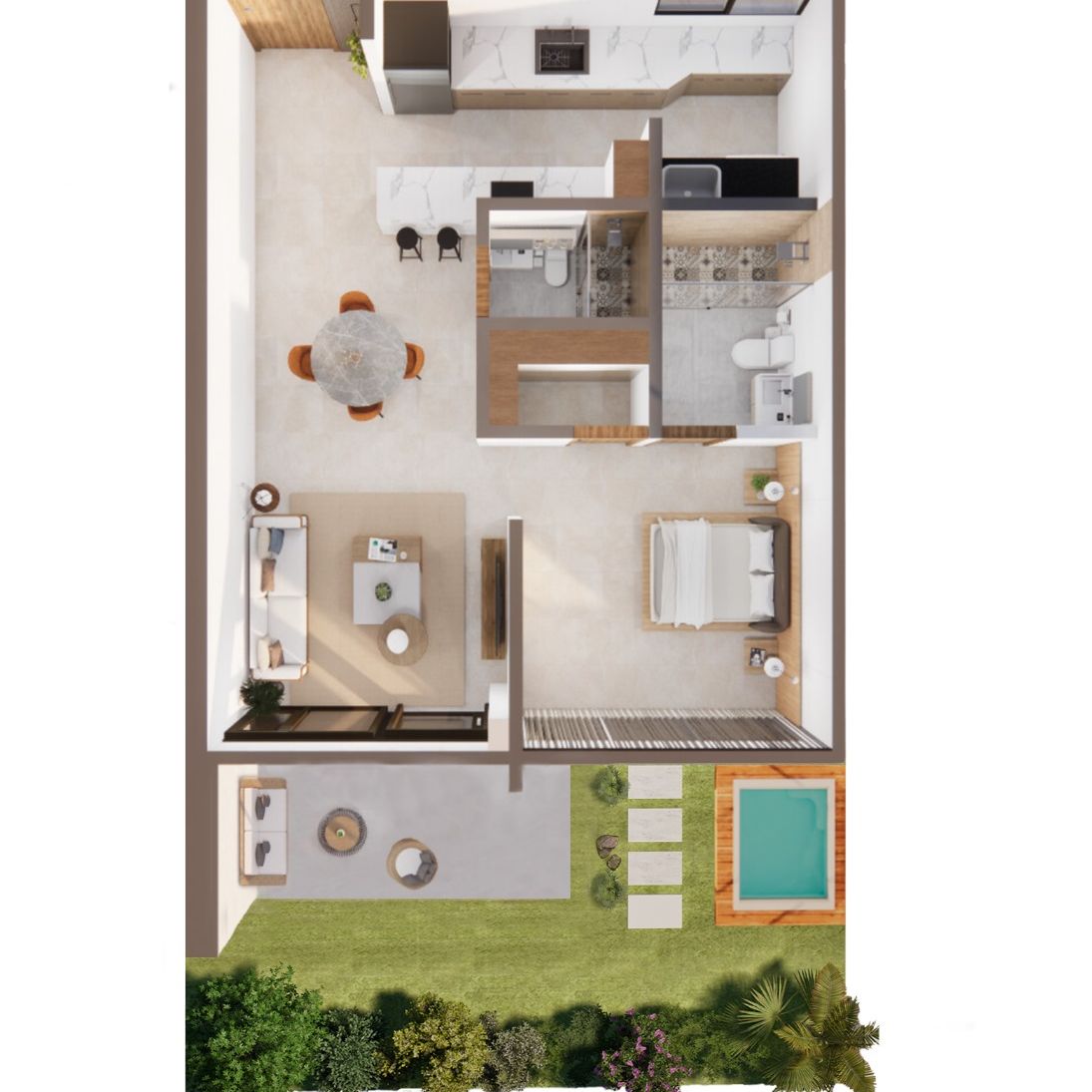 Apartamento de 1 Habitacion en Brisas de Punta Cana con Jacuzzi Incluido. 396447