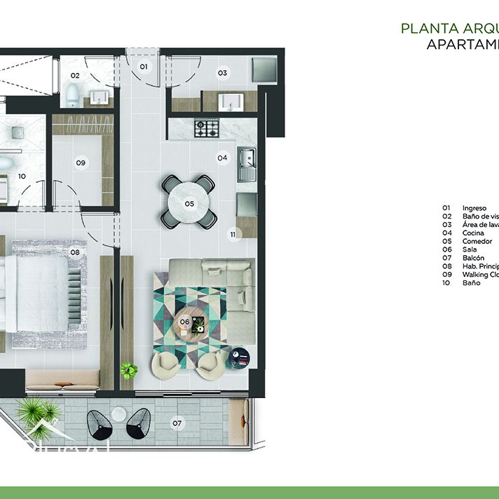 Moderno apartamento de 1 hab de venta en Piantini 234979