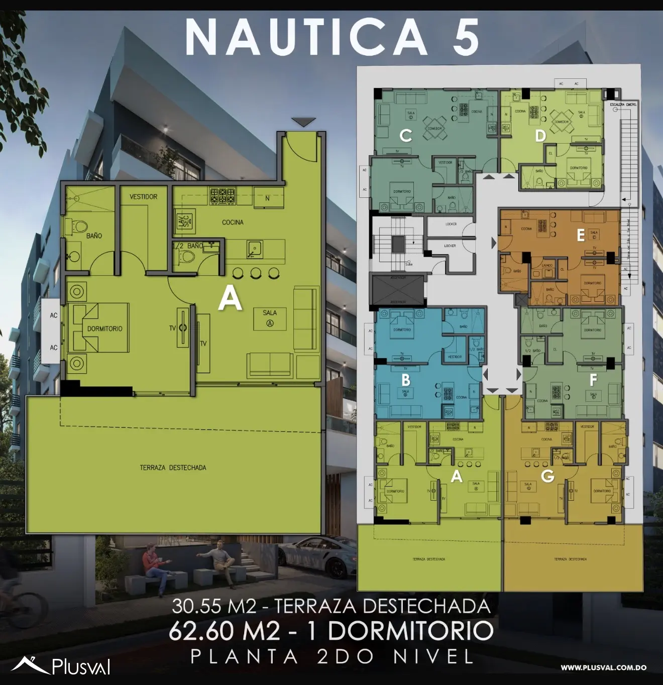 Apartamentos en planos, en venta, todos de 1 habitación 508898