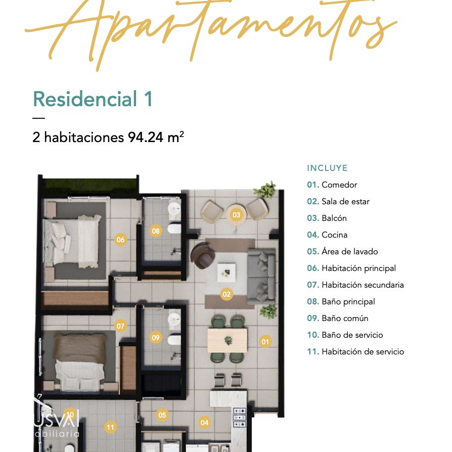 Impresionante apartamento de 2 habitaciones en venta en un oasis urbano en el corazón de Santo Domingo 343076