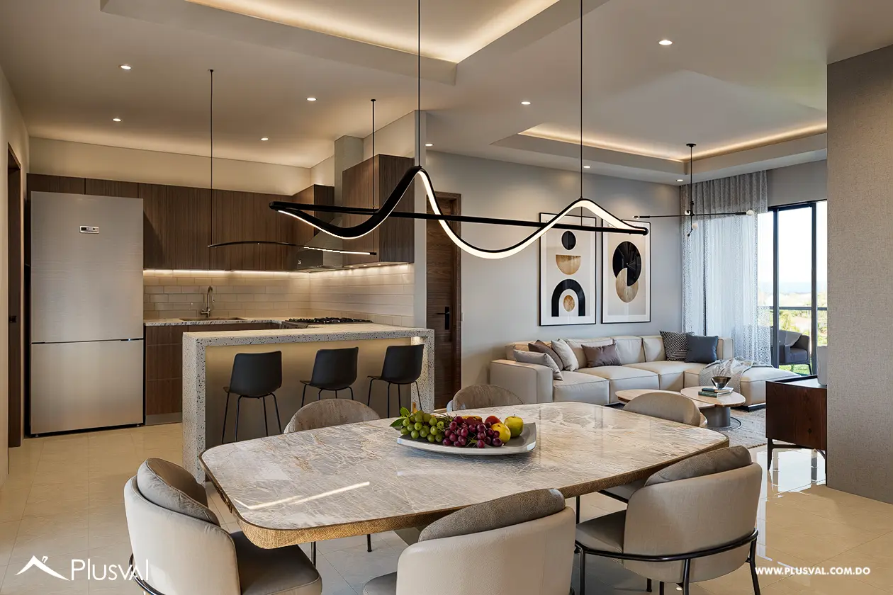 Apartamentos de tres habitaciones, dos baños, uno/dos parqueos, en el exuberante sector turístico de Cabrera, con una hermosa piscina tipo playa. 457726
