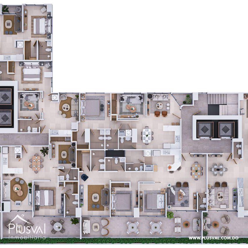 Apartamento en venta de 3 habitaciones en Evaristo Morales 458030