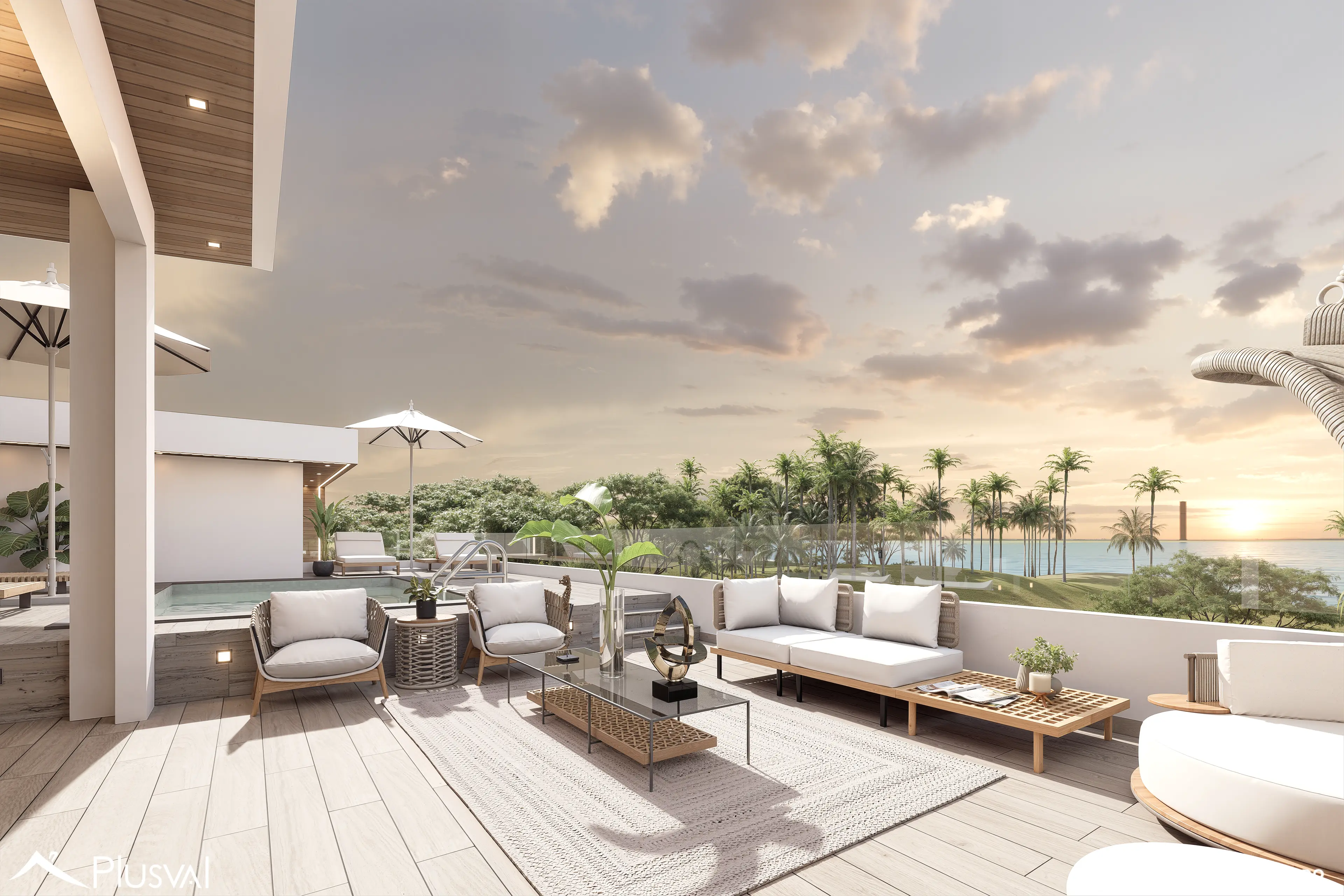 Villa de lujo con vistas panorámicas al Mar Caribe y Punta Espada Golf desde la piscina del segundo nivel 490192