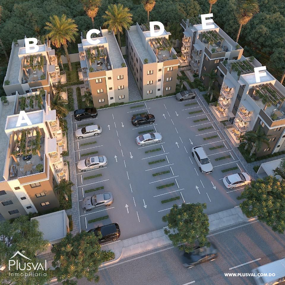 Apartamentos en venta en Pueblo Bávaro con patio 414744