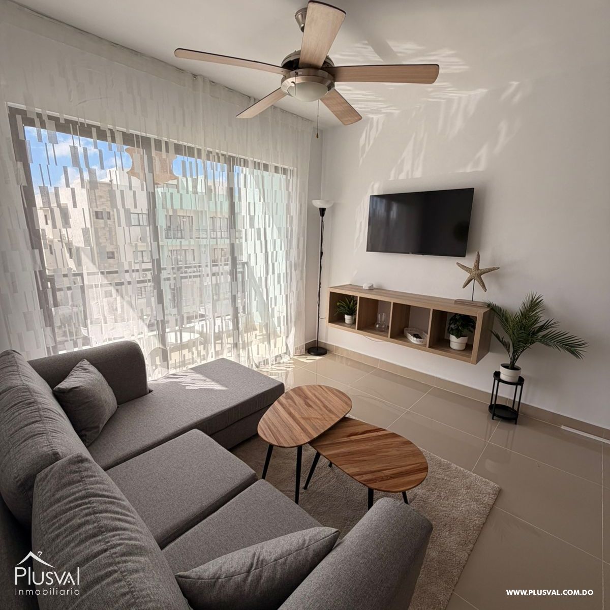 Apartamento amueblado en Renta de 1 habitación en 4to nivel con areas sociales completas en Punta Cana 491950