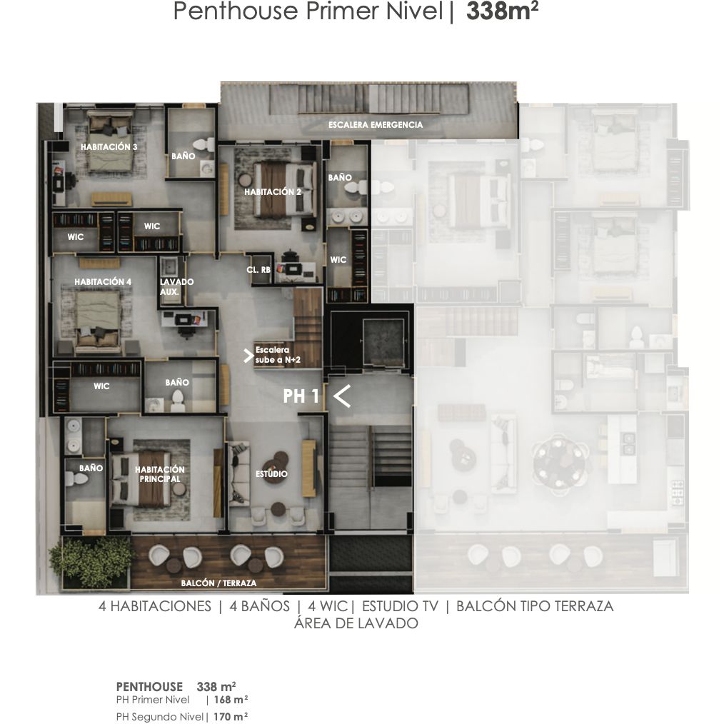 Penthouse en venta en Renacimiento | 4 habitaciones y terraza – Santo Domingo 385155