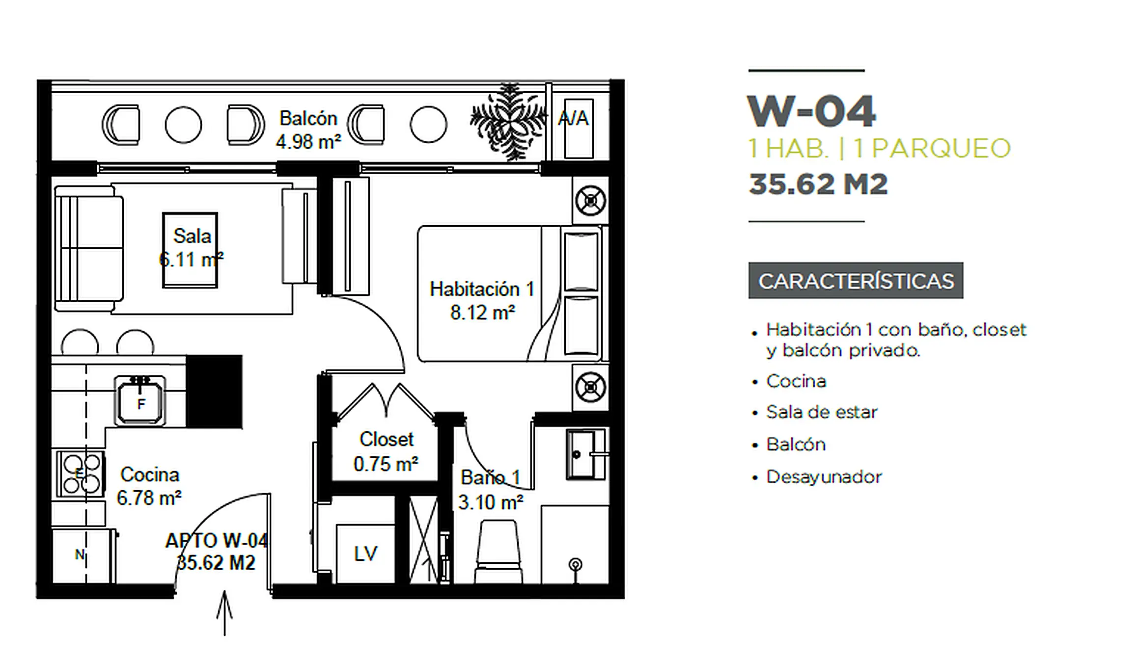 Apartamento en alquiler en el Sector de Evaristo Morales 534885