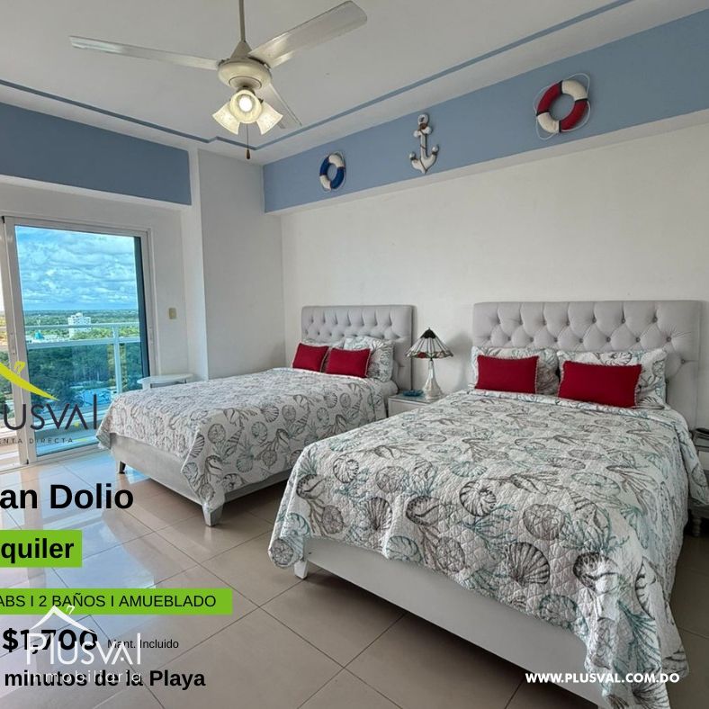 Alquilo hermoso apartamento en 2da linea de playa totalmente amueblado 407566