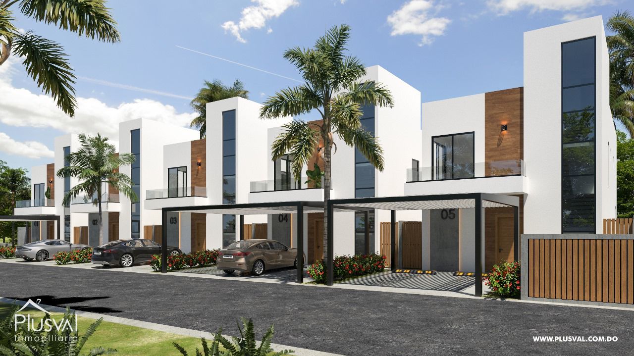 Townhouse de 3 habitaciones en Costa Cana – Con patio, terraza y piscina privada 463508