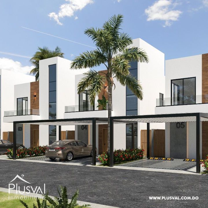 Townhouse de 3 habitaciones en Costa Cana – Con patio, terraza y piscina privada 463508