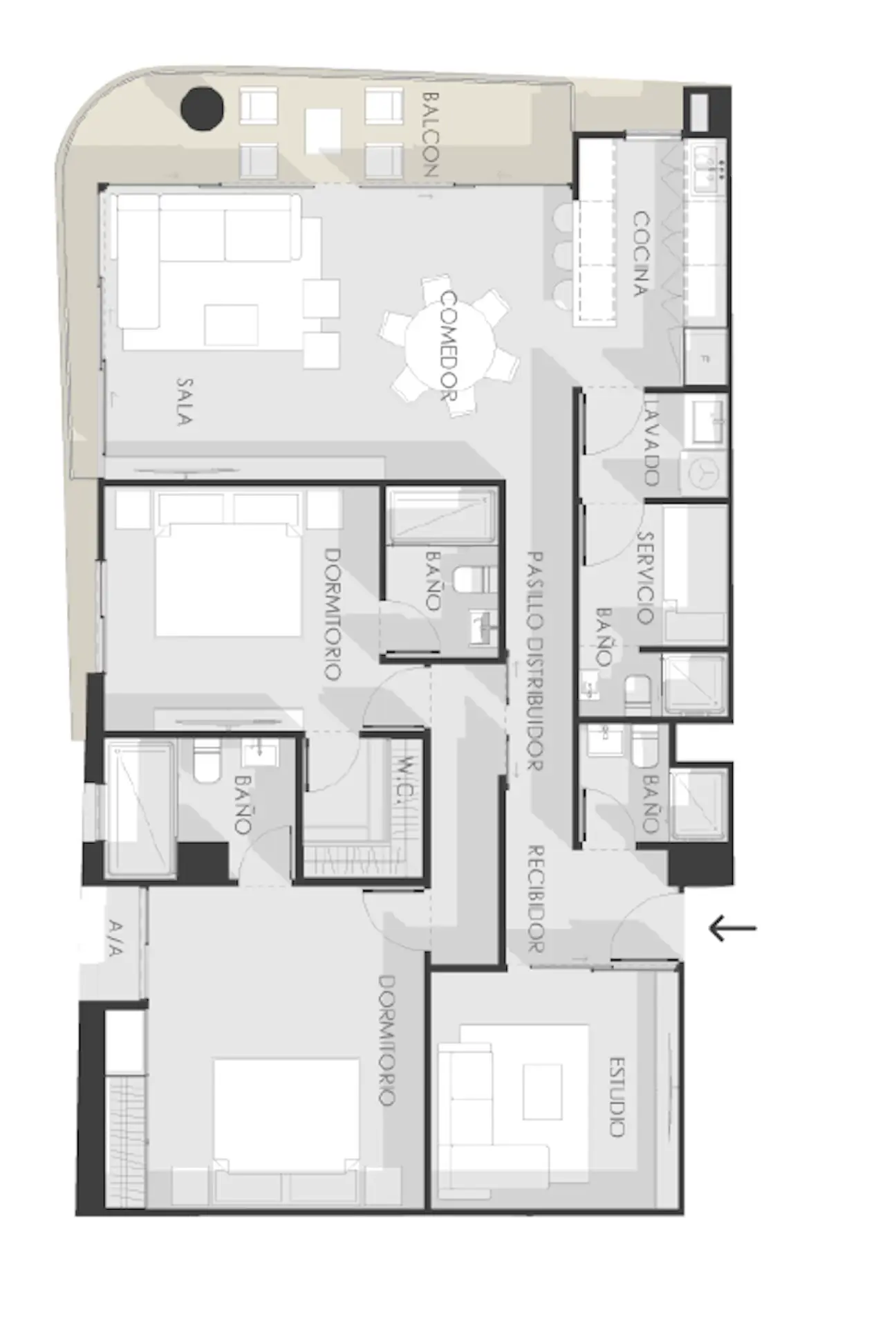 Moderno proyecto de 2 y 3 habitaciones ubicado en Paintini 468349