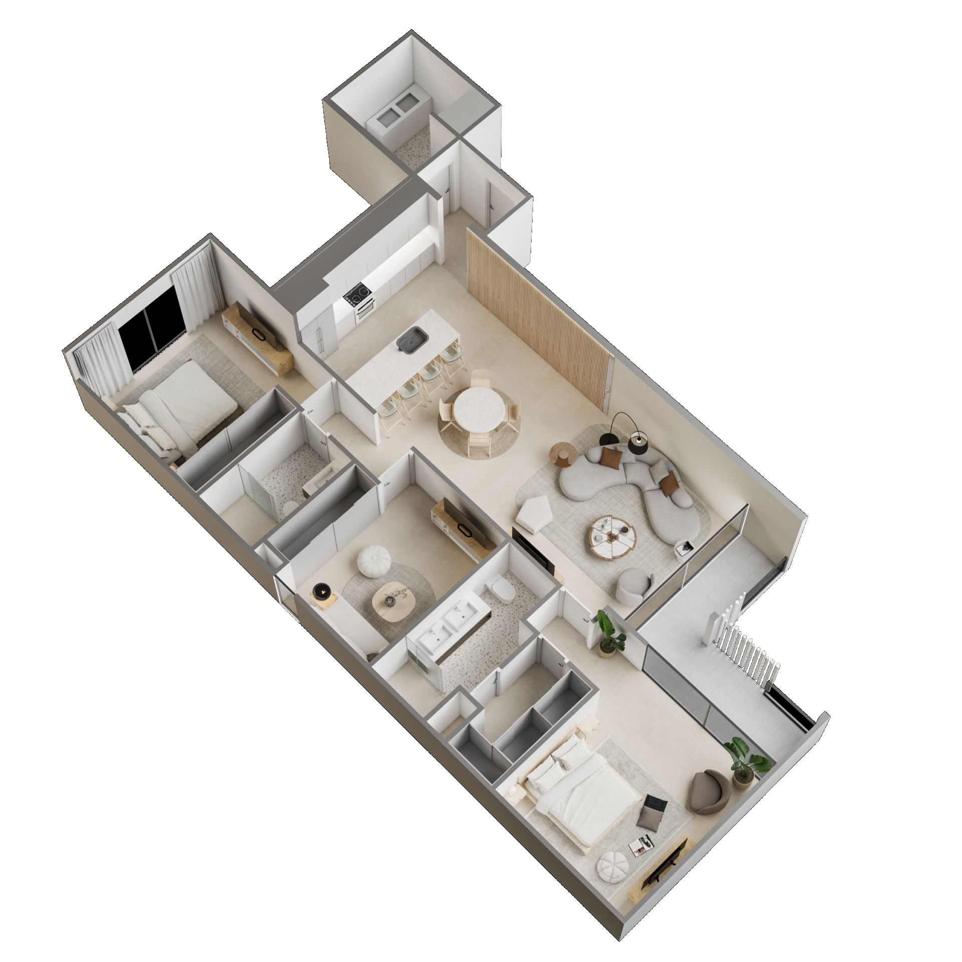 Apartamentos amueblados. 3 hab. 322245
