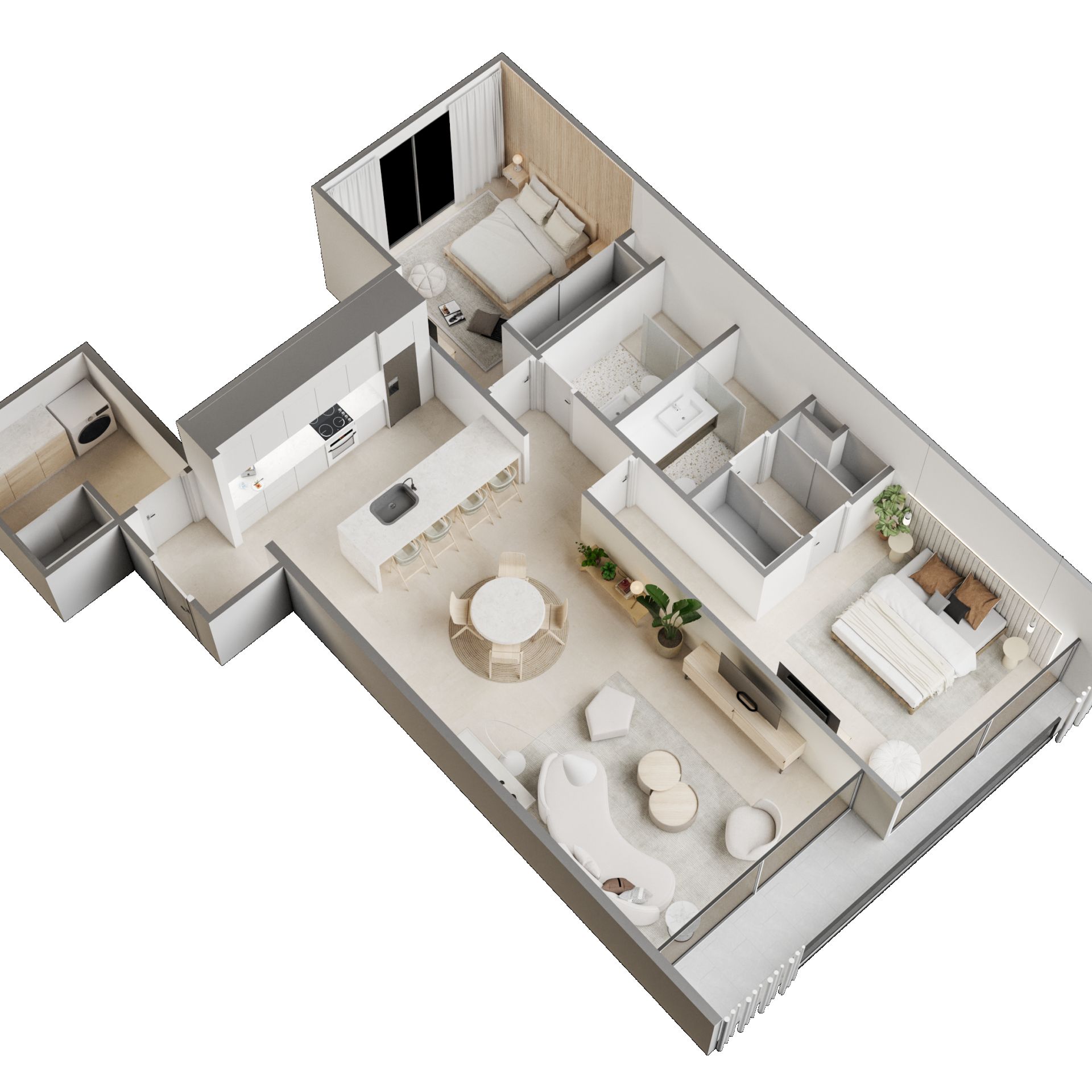 Apartamentos amueblados. 2 hab. 322227
