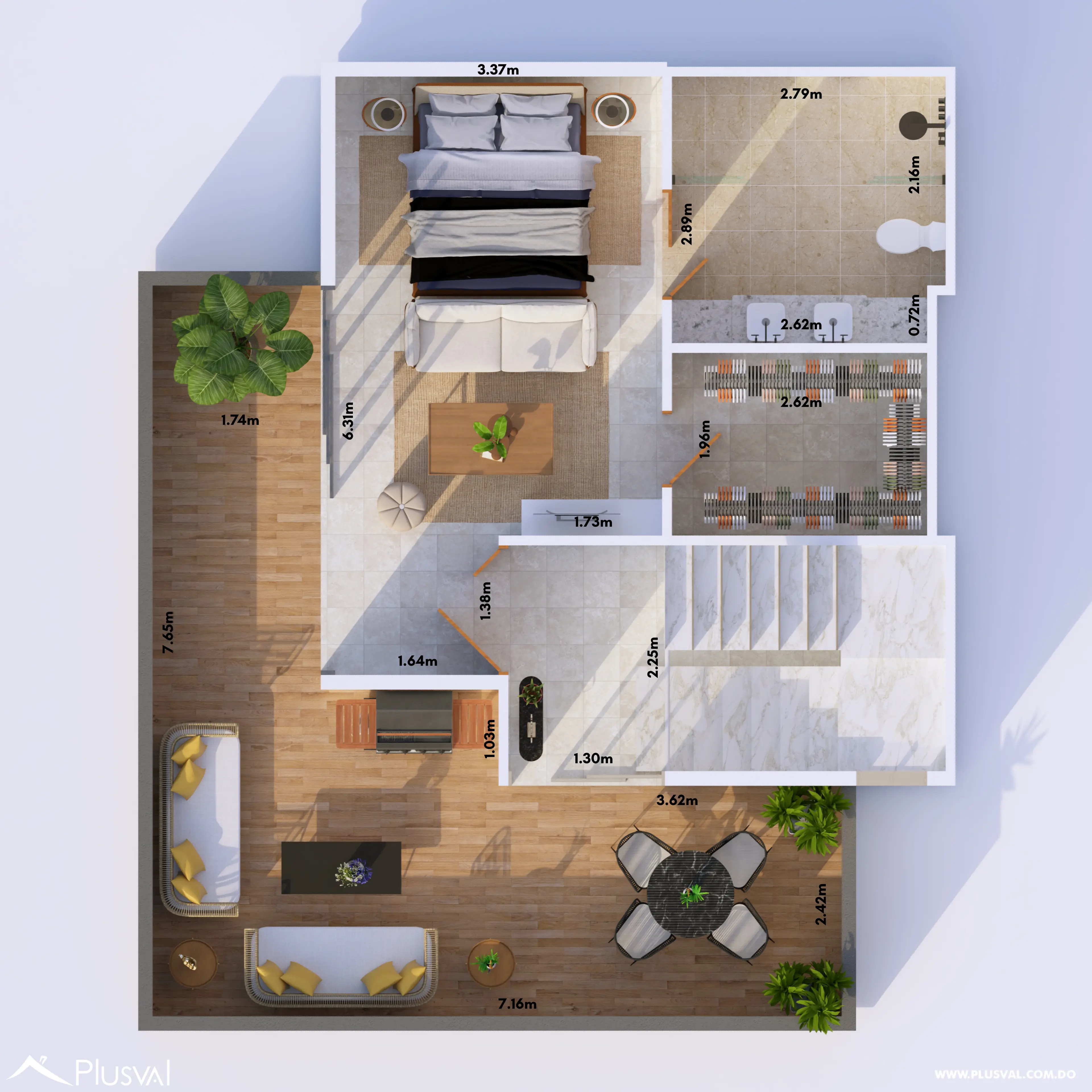 PENTHOUSE CON TERRAZA DE 2 HABITACIONES DE CORALES DE PALMARE BAVARO 519017
