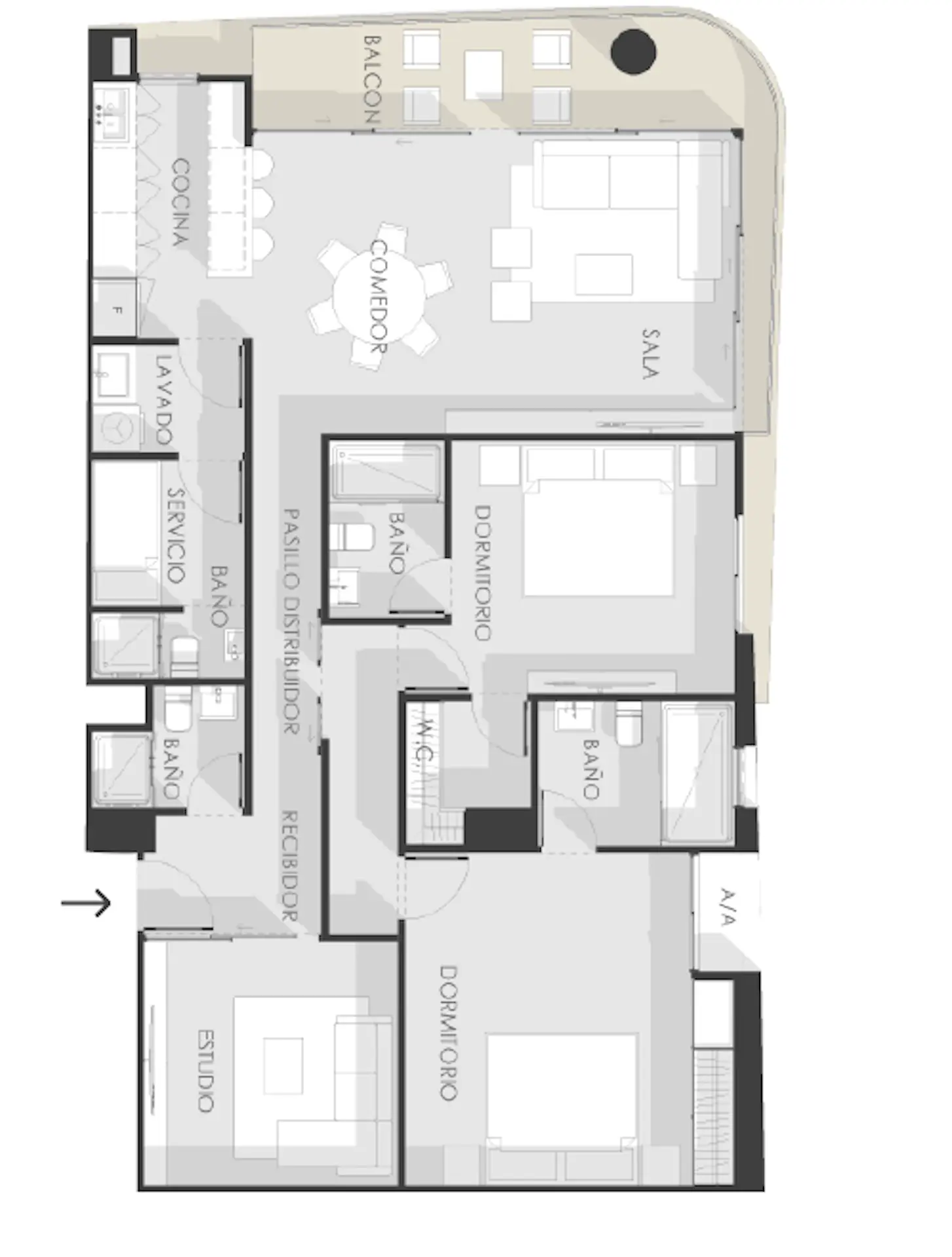 Moderno proyecto de 2 y 3 habitaciones ubicado en Paintini 468350