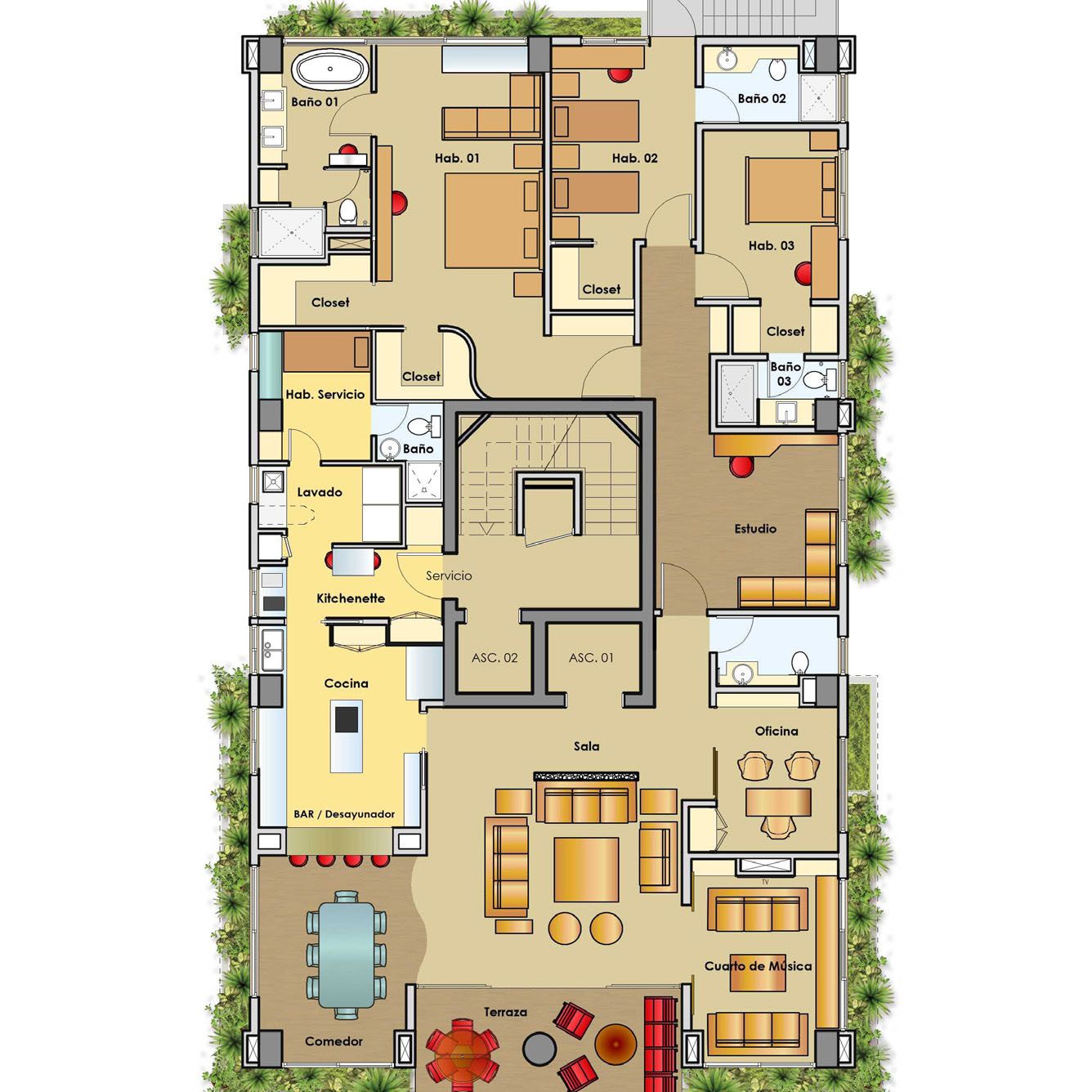 Apartamento en venta, 3 habitaciones en Naco 167020