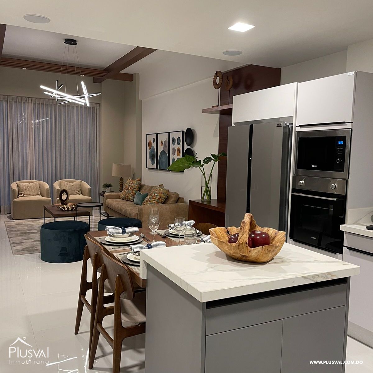Apartamento de 1 habitación en alquiler + estudio amueblado en Piantini 289496