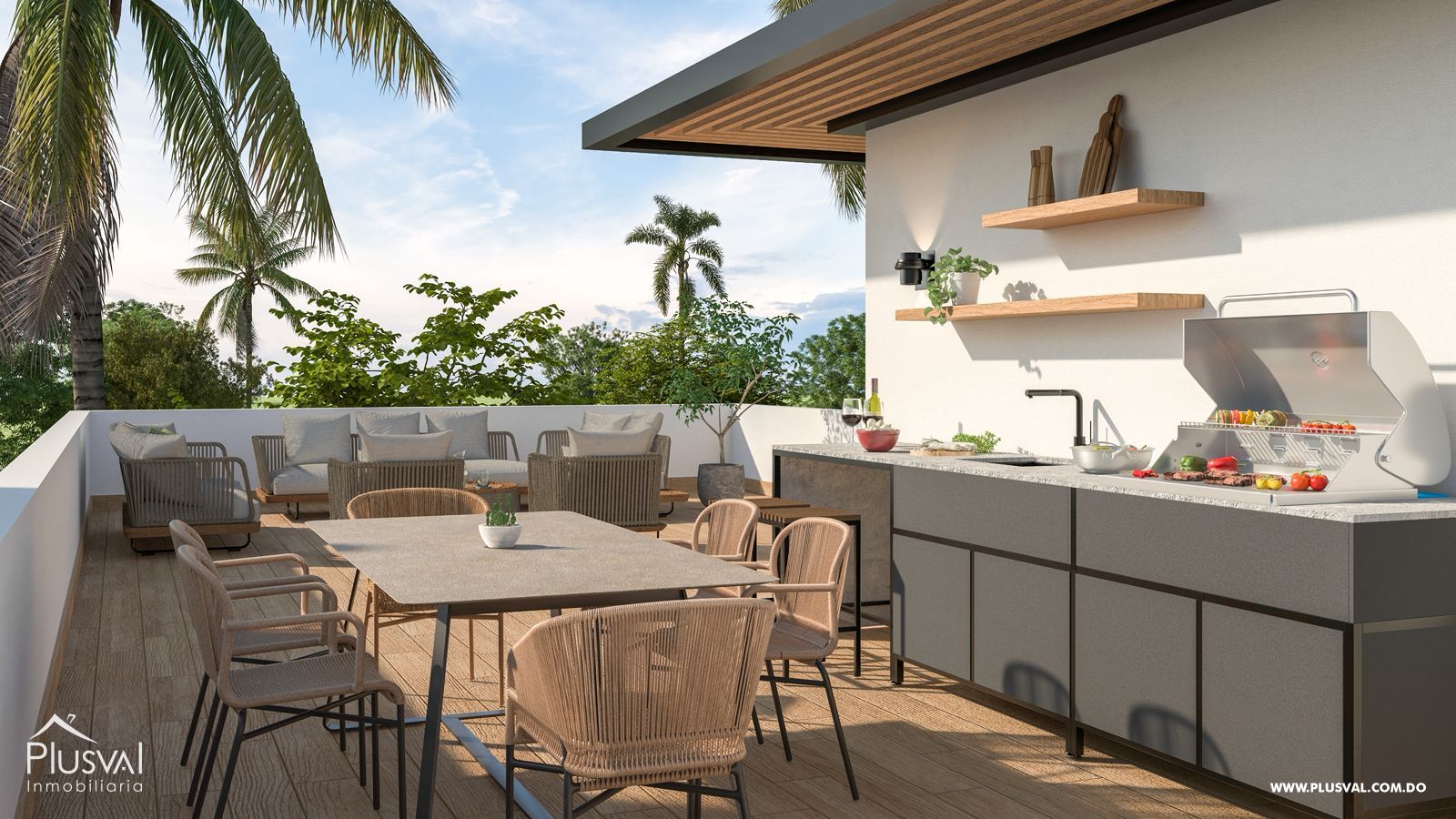 Townhouse de 3 habitaciones en Costa Cana – Con patio, terraza y piscina privada 463503