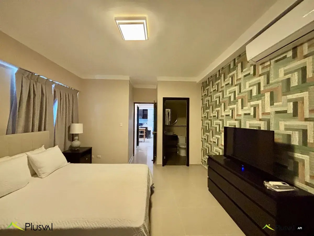 Apartamento en alquiler amueblado en el sector de Naco con 1 hab y 1 parqueo. 445870