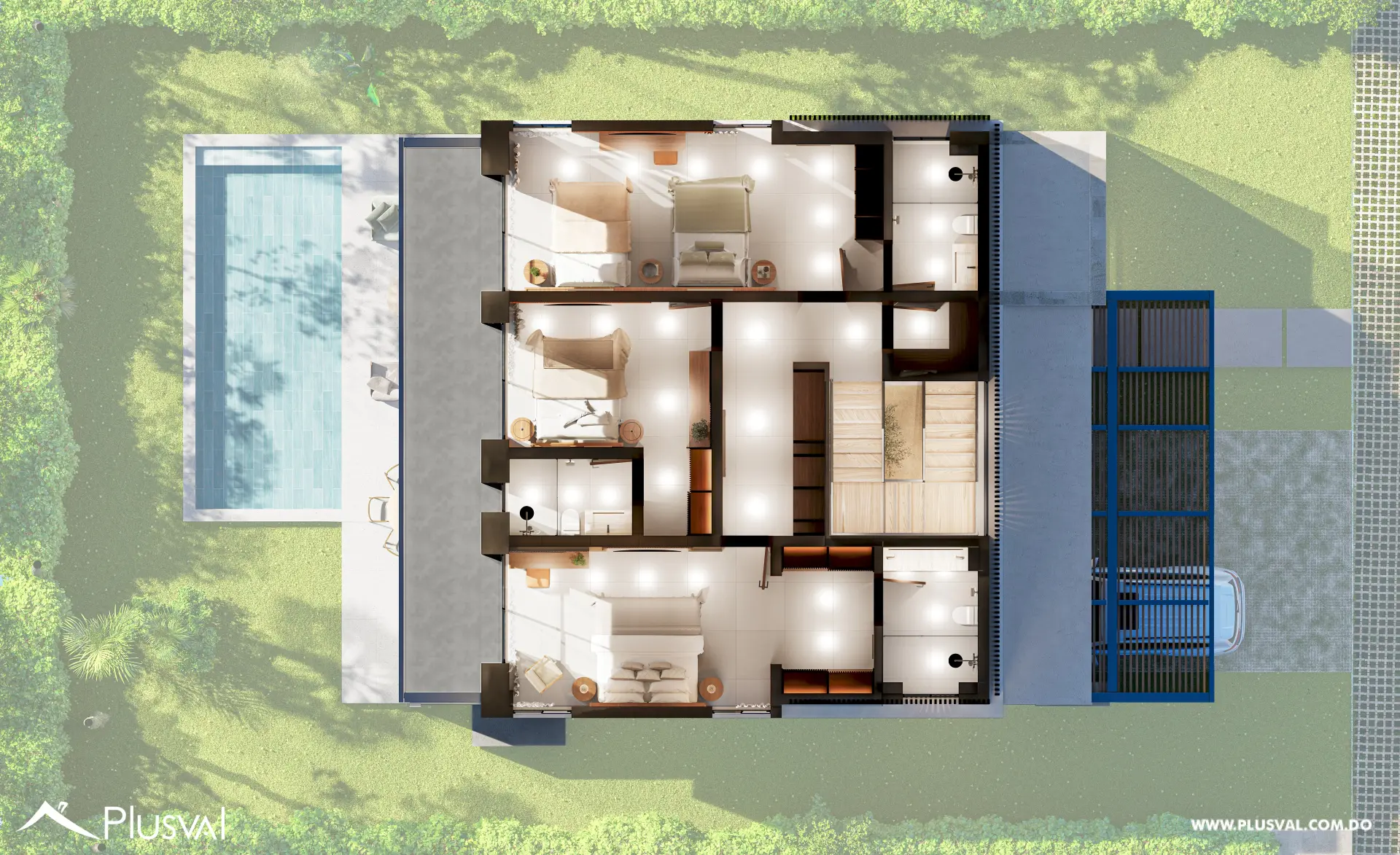 Villas en plano de 4 habitaciones en Cap Cana Punta Cana 478982