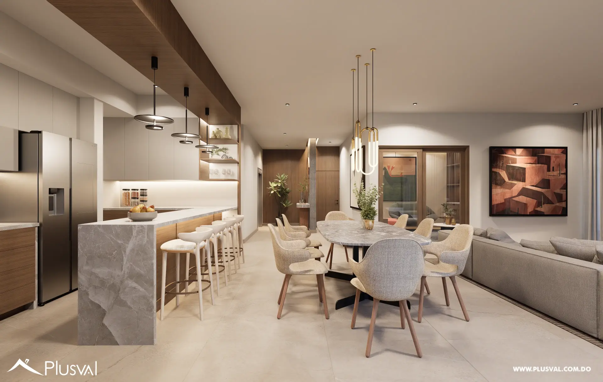 Moderno apartamento en venta en Naco 3 habitaciones con estudio, balcón y 3 parqueos 514025