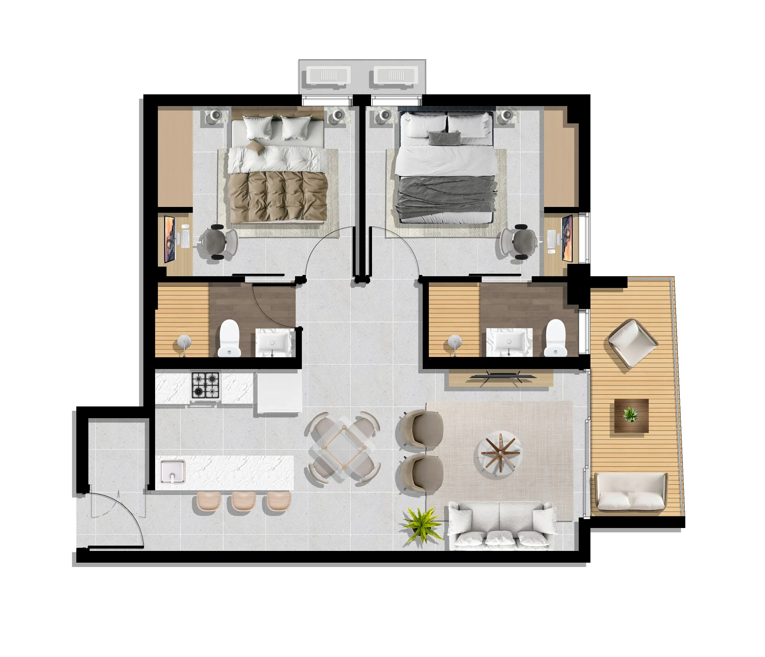 Apartamentos de 1 y 2 Habitaciones en Arroyo Hondo Viejo 506430