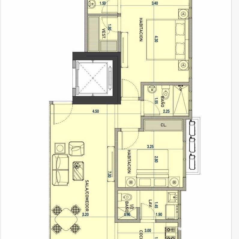 Apartamento en venta en Naco, de dos habitaciones. 273671