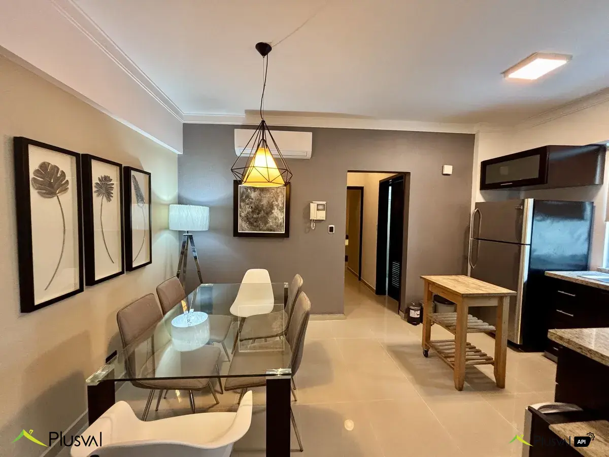 Apartamento en alquiler amueblado en el sector de Naco con 1 hab y 1 parqueo. 445875