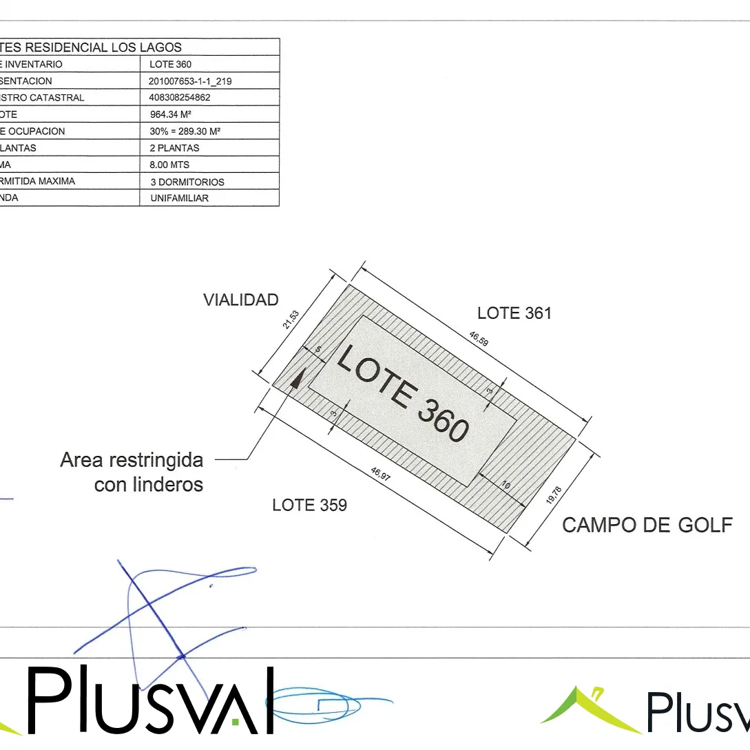 Terreno exclusivo de 964 mt2 Frente al Lago y Golf - Plya Nueva Romana 442619