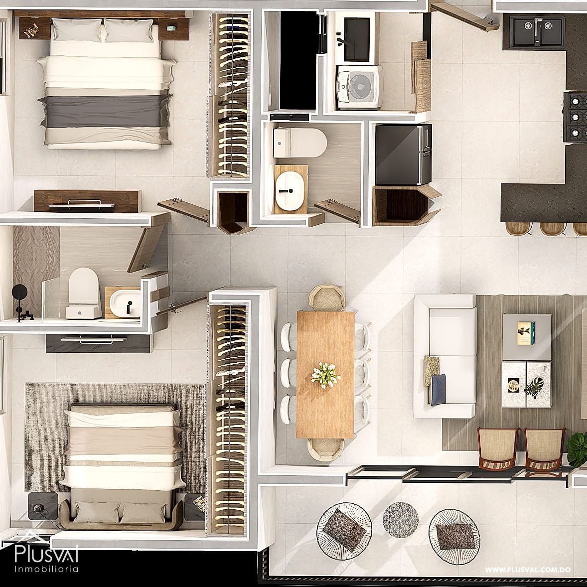 Apartamentos en planos, con excelente distribución en Santiago. 433561