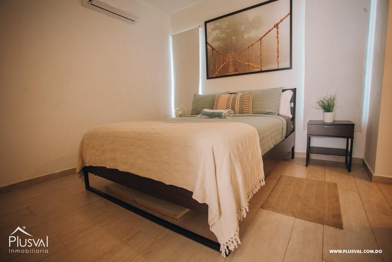 Apartamento en venta en una residencia nueva y segura, cercana a comercios y ubicada en el centro de Bávaro, a 4 minutos de la playa. 488263