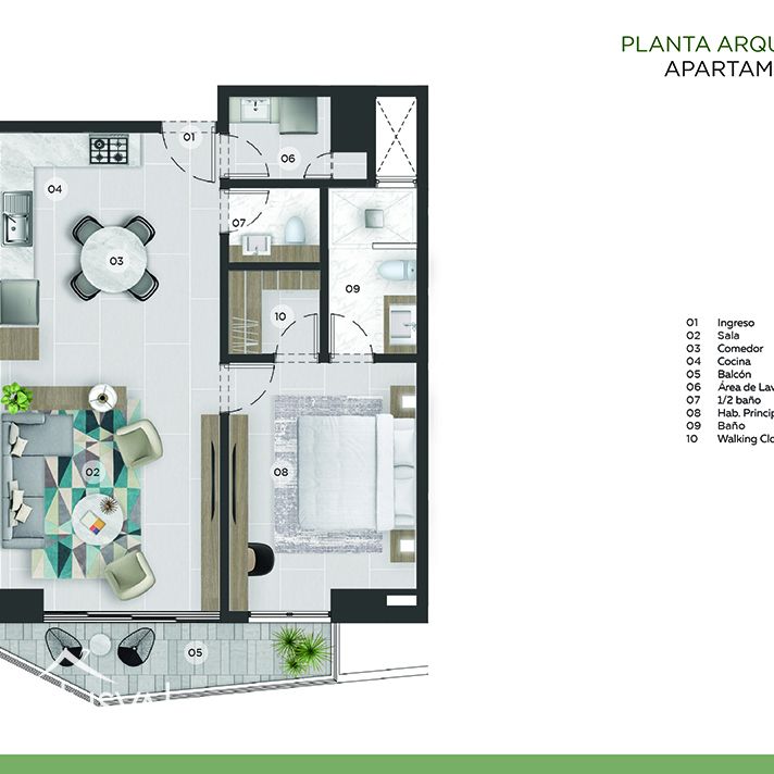 Moderno apartamento de 1 hab de venta en Piantini 234903