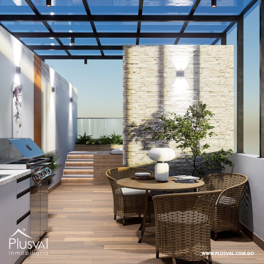 Apartamento en planos con patio privado, ubicado en zona residencial de Santiago, 408623