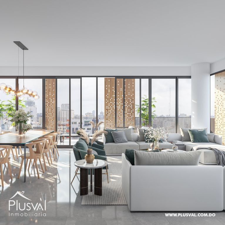 Lujosa torre, con un apartamento por piso en Naco 454181