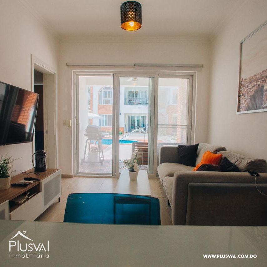 Apartamento en venta en una residencia nueva y segura, cercana a comercios y ubicada en el centro de Bávaro, a 4 minutos de la playa. 488244