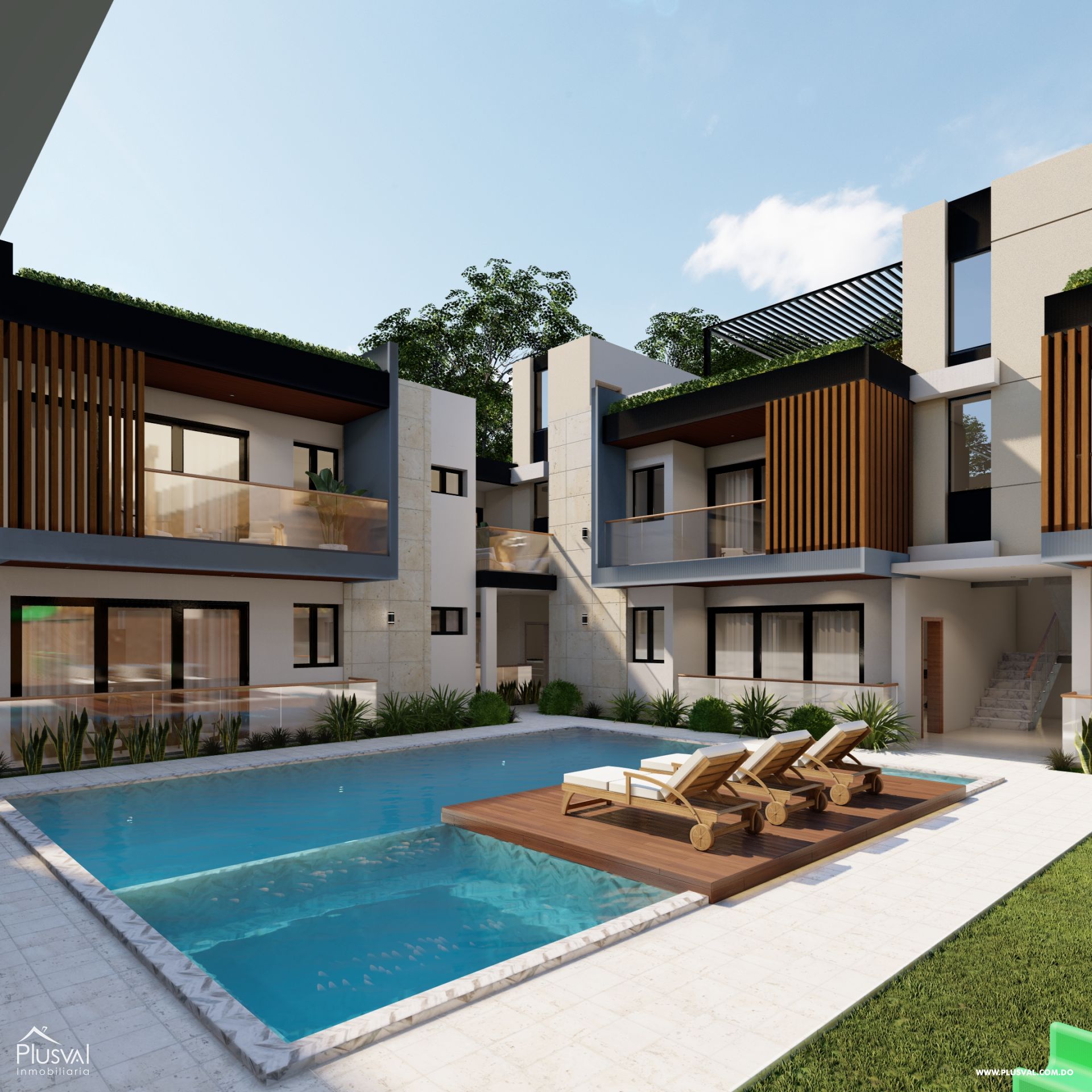 Proyecto de apartamentos en residencial privado con piscina y jacuzzi 319563