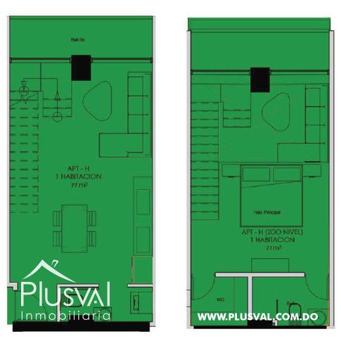 Apartamento en venta tipo Loft de 1 habitacion 436026