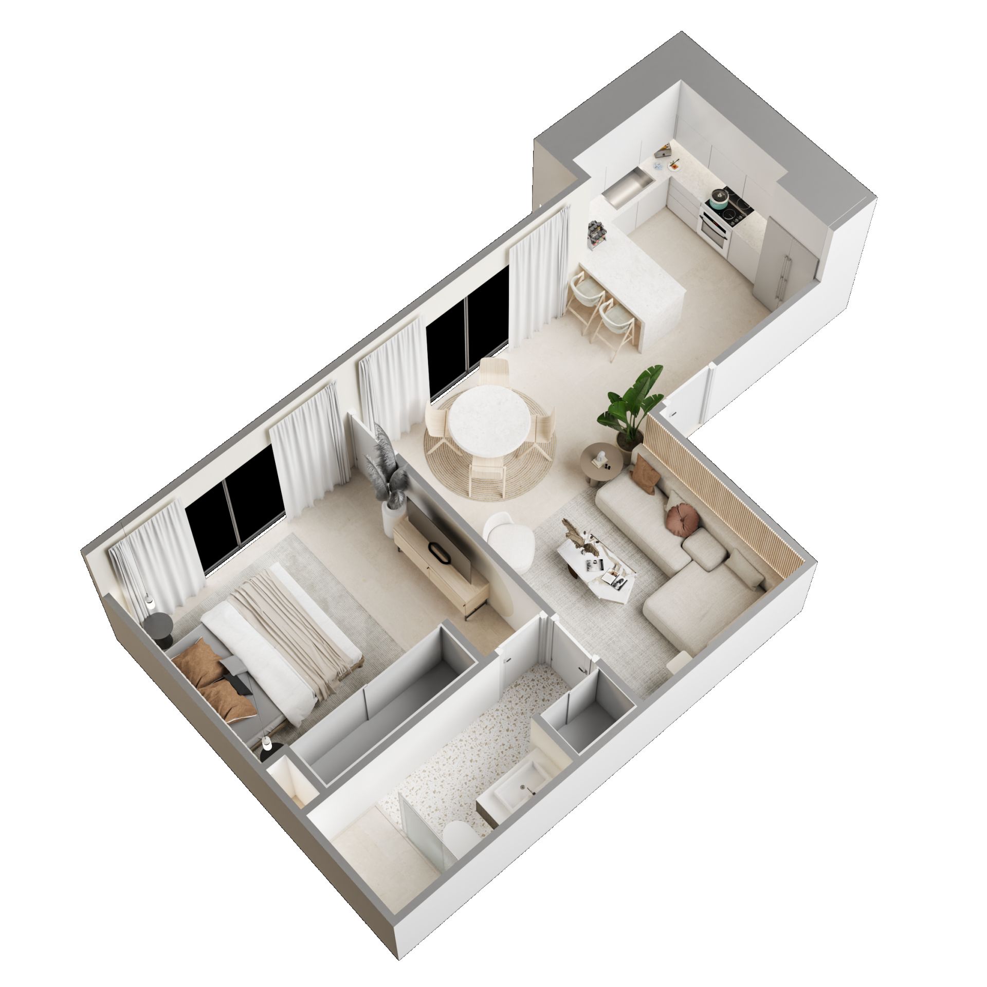 Apartamentos amueblados. 1 hab. 322191