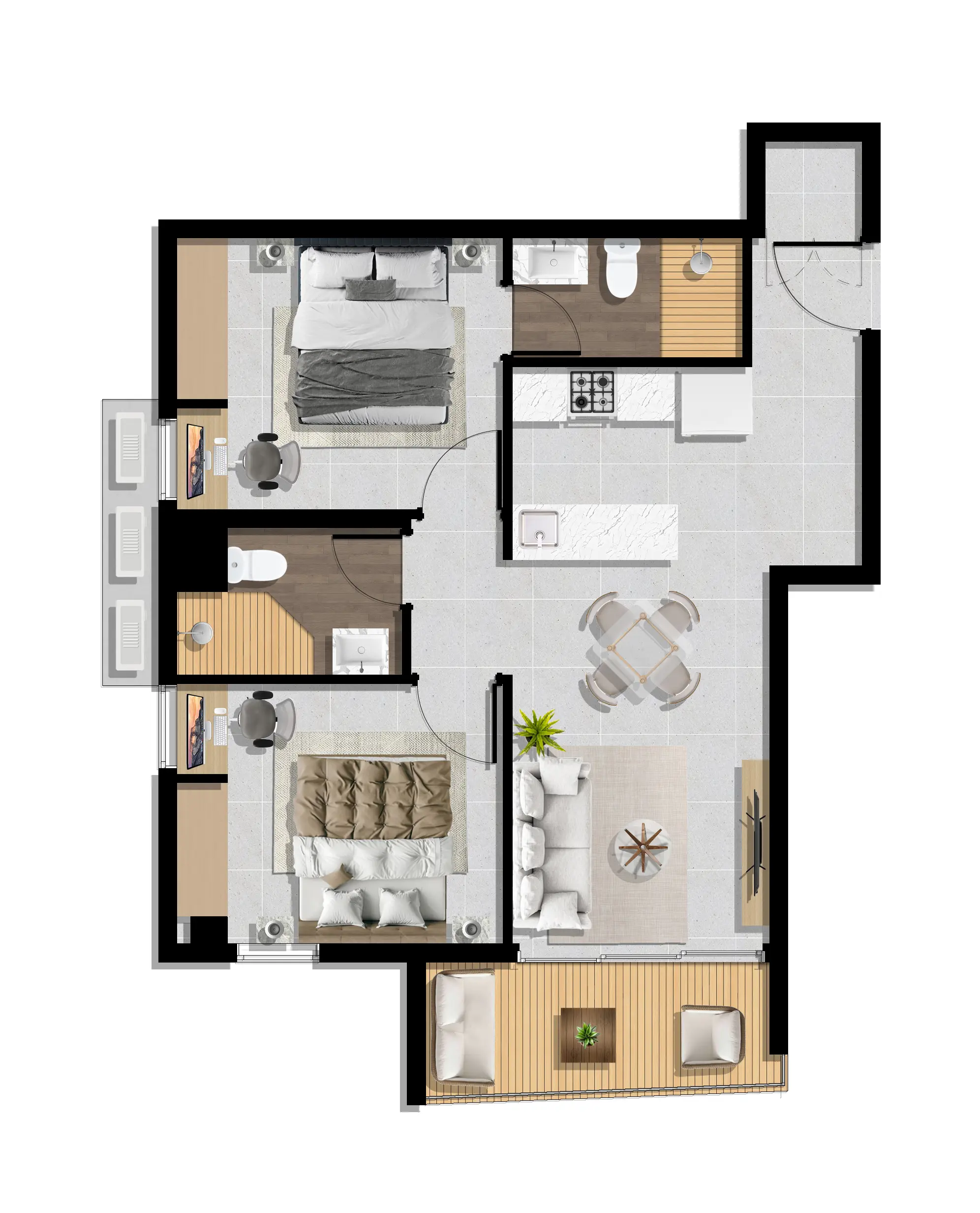 Apartamentos de 1 y 2 Habitaciones en Arroyo Hondo Viejo 506397