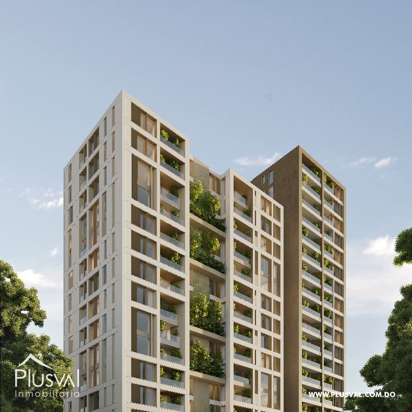 Apartamentos en venta de 3 habitaciones en Naco, dos por nivel, todos con estudio, family, balcón terraza y locker. 387131