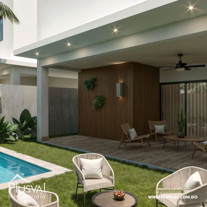 Townhouse de 3 habitaciones en Costa Cana – Con patio, terraza y piscina privada 463510