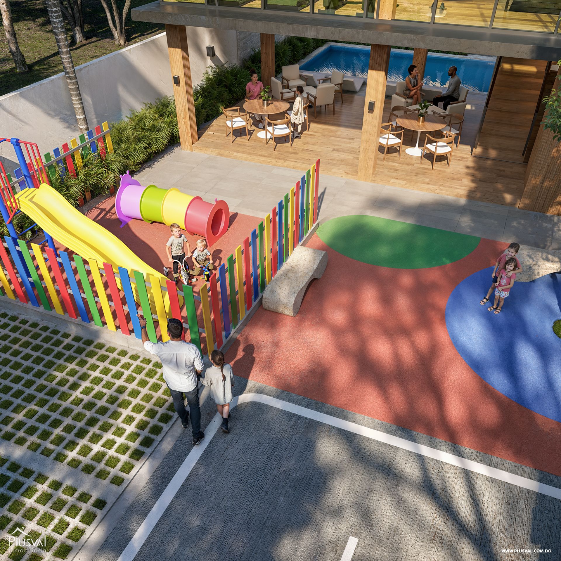 Proyecto de Apartamentos cerrado con área infantil, piscina y gimnasio 401245