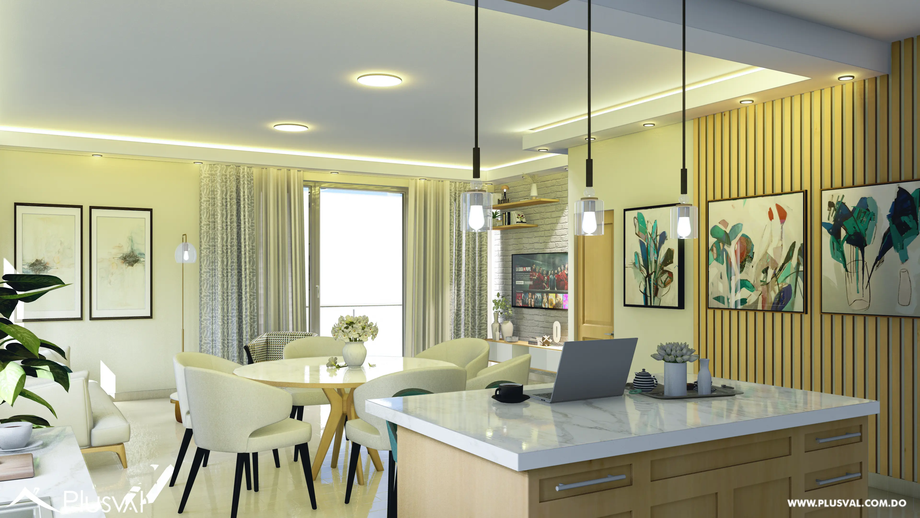 Apartamentos de 3 Habitaciones en Residencial de 3 Niveles en La Vega 521819