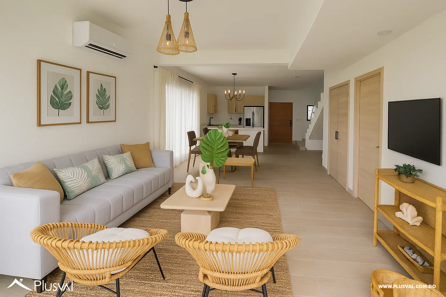 Villa tipo Townhouse de 3 Habitaciones con Patio en Residencial Bávaro PuntaCana 526172