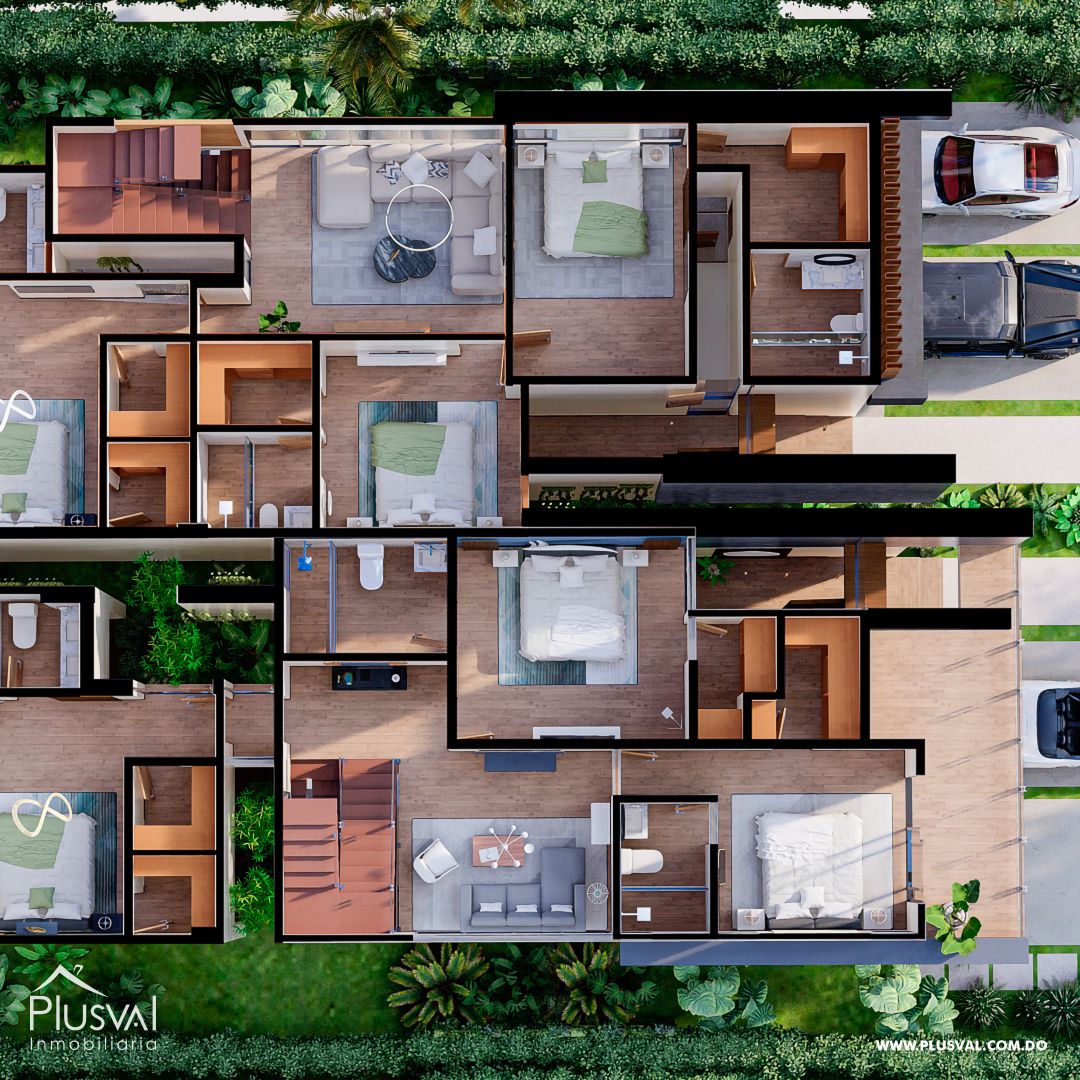 Villas de 3 niveles en Cap Cana 318357