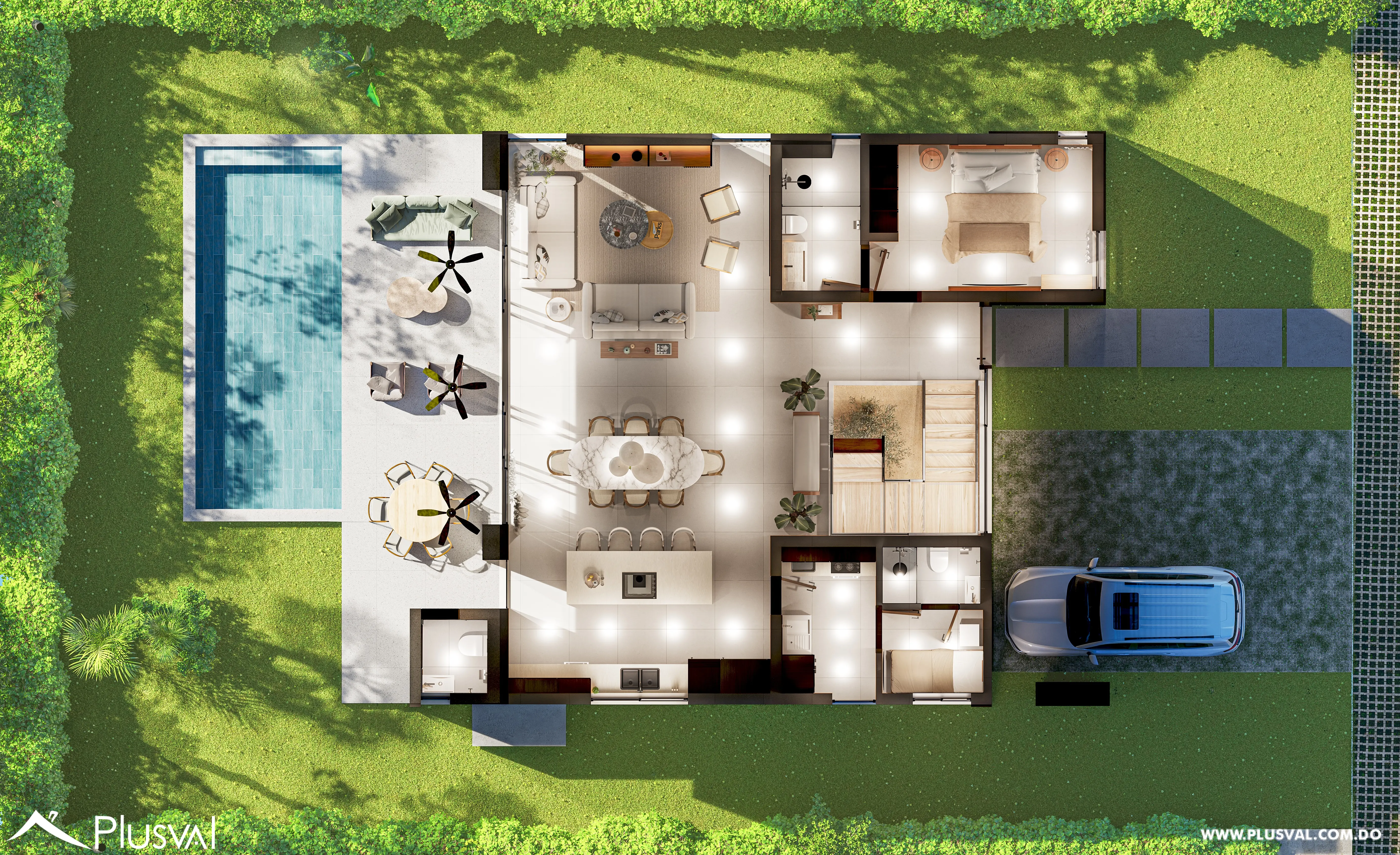 Villas en plano de 4 habitaciones en Cap Cana Punta Cana 478981