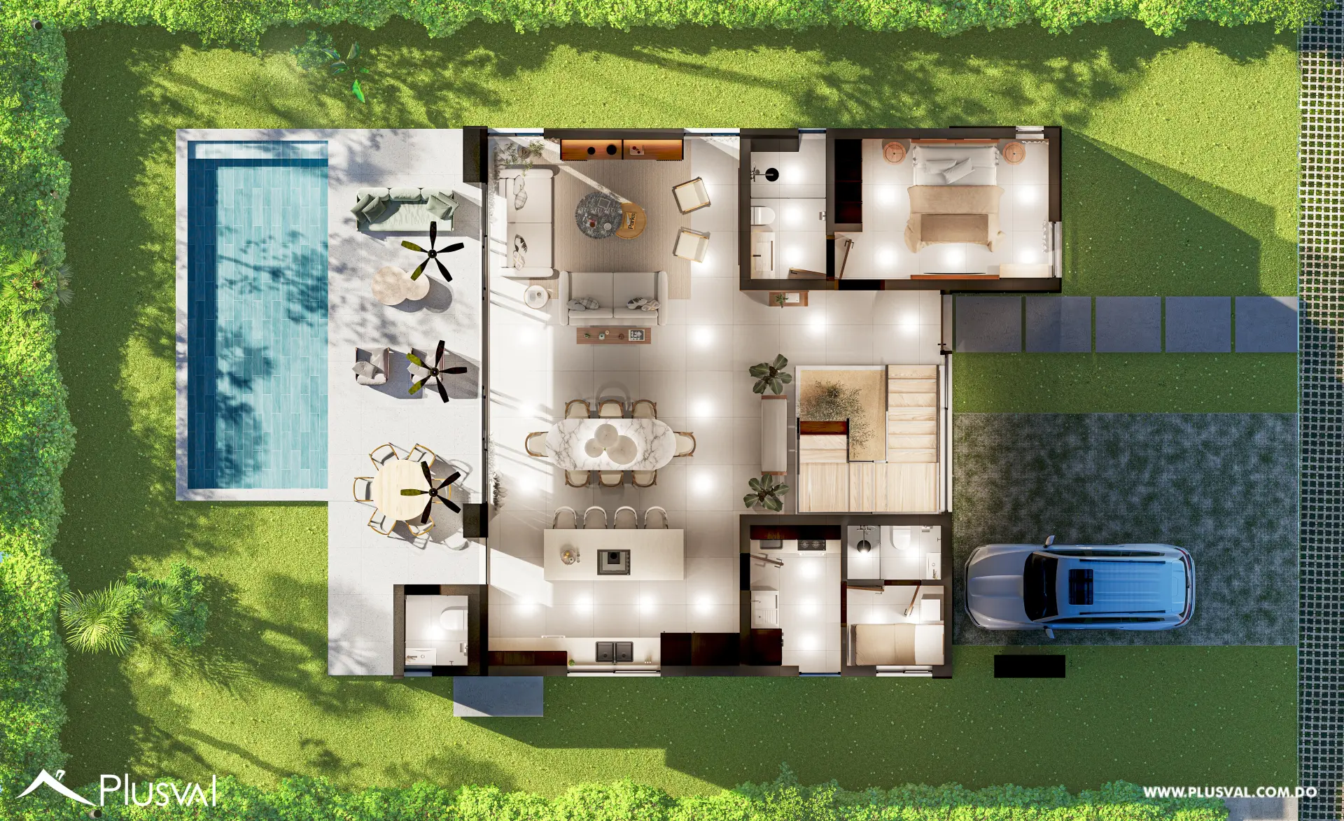 Villas en plano de 4 habitaciones en Cap Cana Punta Cana 478981