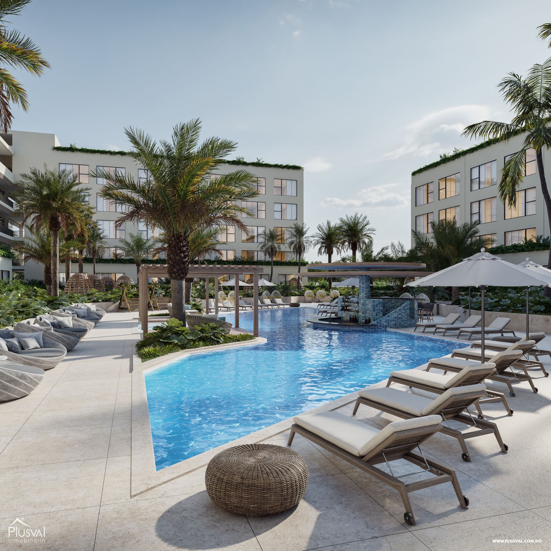 Venta de Apartamento Amueblado en Downtown Punta Cana, primer nivel 419710