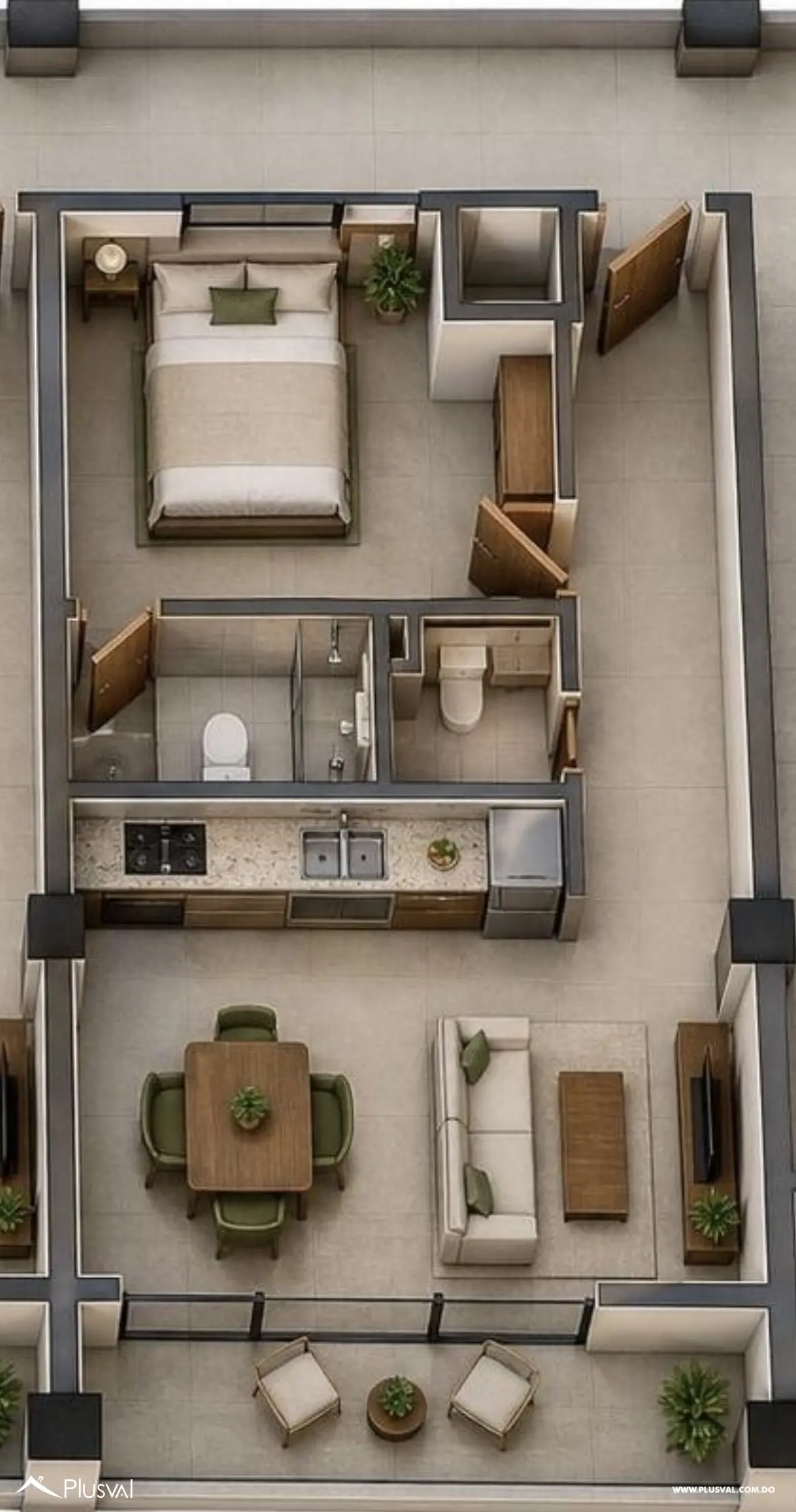 Apartamentos de 1 habitación en Juan Dolio 531051